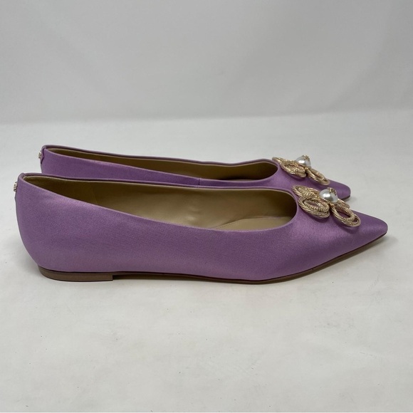 Sam Edelman Wanda Tour Embellished Pointed Toe Flats in Purple Lilac - NWT - Picture 3 of 10